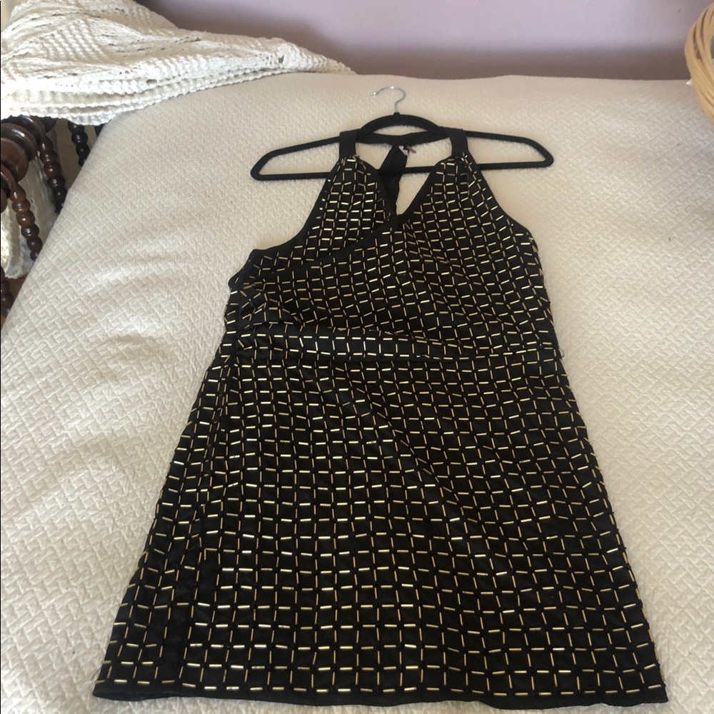 Free People NWOT Black Beaded Cocktail Dress